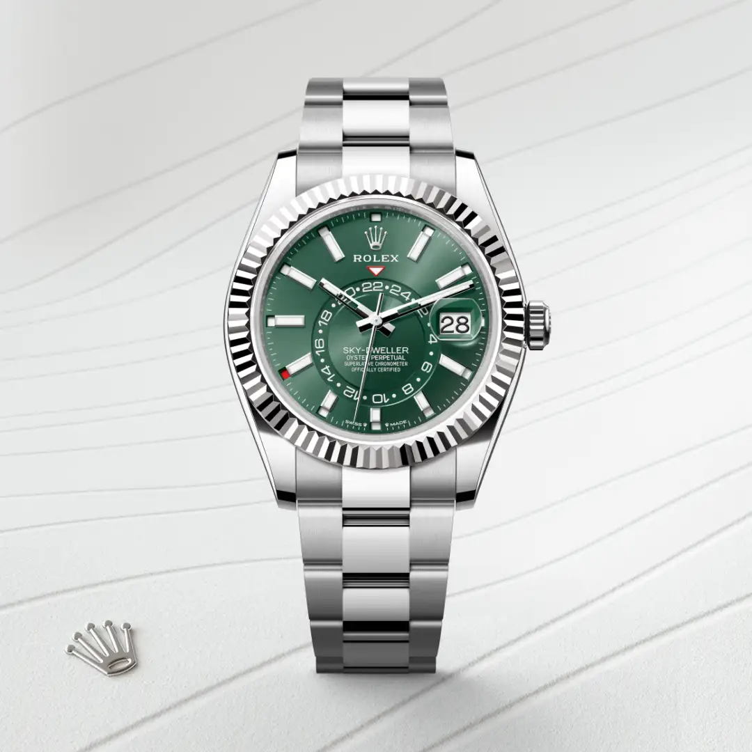 Rolex Sky-Dweller en Rolesor blanco —combinación de acero Oystersteel y oro blanco, M336934-0001 Vendemmia Joyero