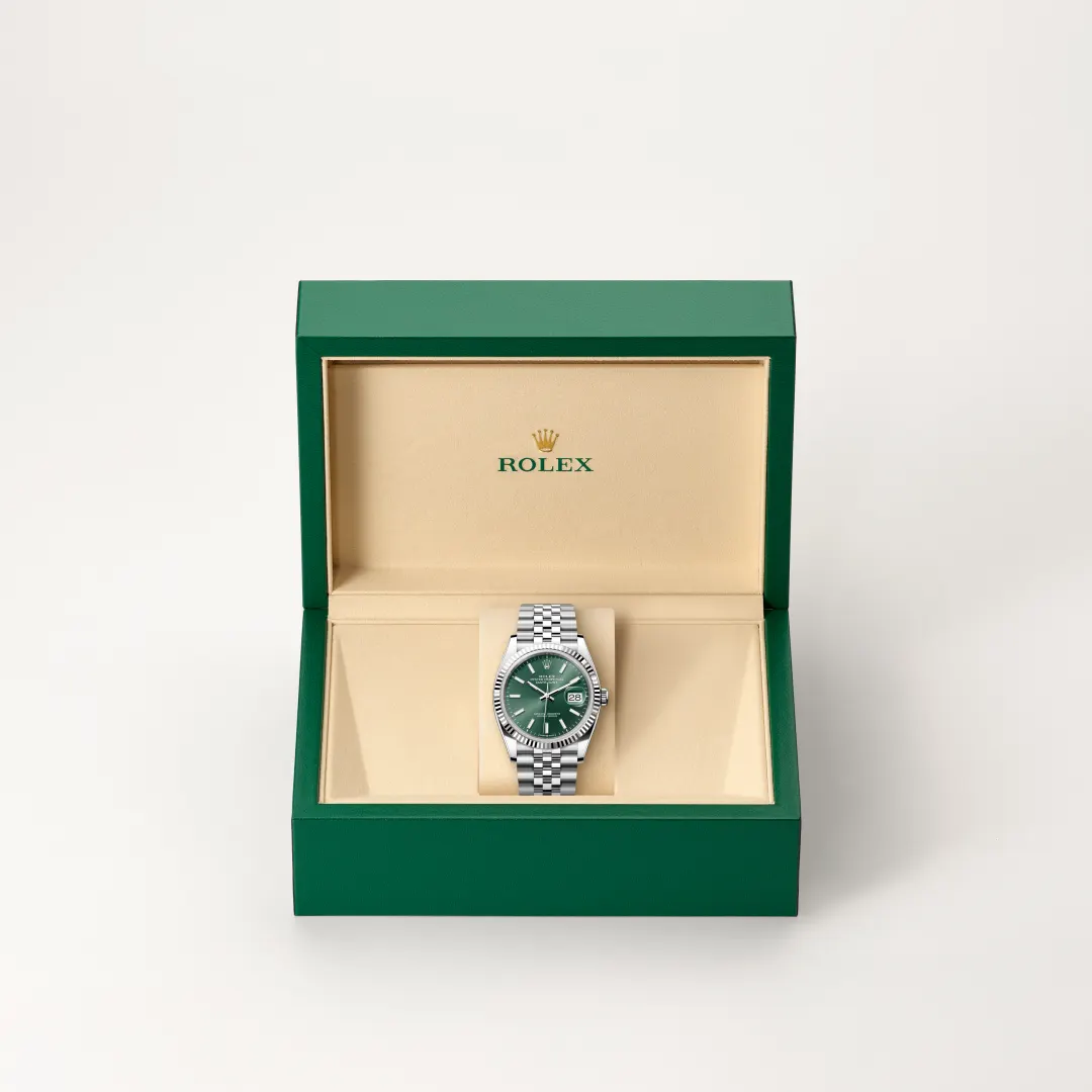 Rolex Datejust in Rolesor blanco —combinación de acero Oystersteel y oro blanco, M126234-0051 Vendemmia Joyero