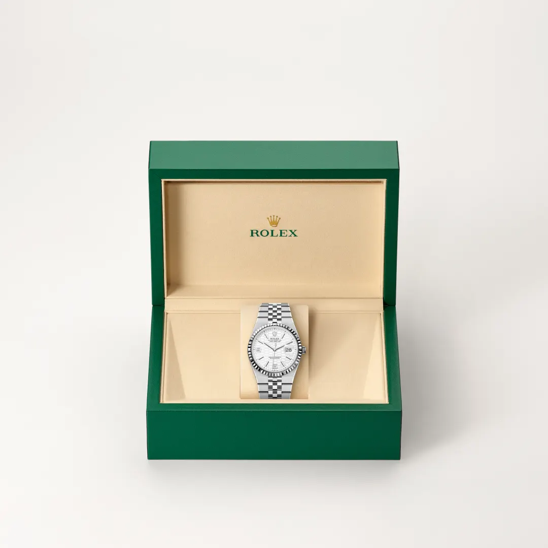 Rolex Land-Dweller in Rolesor blanco —combinación de acero Oystersteel y oro blanco, M127234-0001 Vendemmia Joyero
