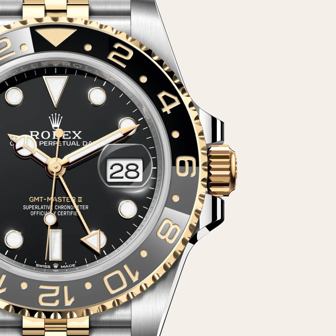 Rolex GMT-Master II in Rolesor amarillo —combinación de acero Oystersteel y oro amarillo, M126713GRNR-0001 Vendemmia Joyero