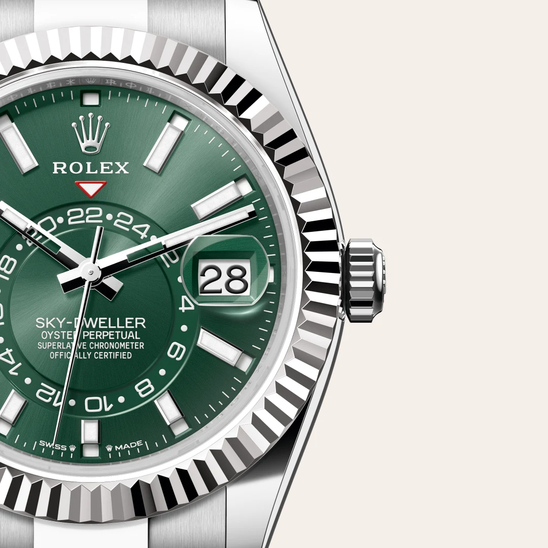 Rolex Sky-Dweller in Rolesor blanco —combinación de acero Oystersteel y oro blanco, M336934-0001 Vendemmia Joyero