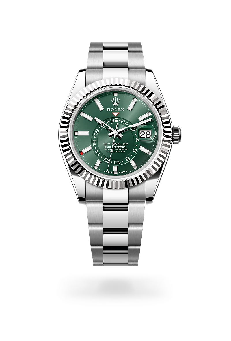 Rolex Sky-Dweller en Rolesor blanco —combinación de acero Oystersteel y oro blanco, M336934-0001 Vendemmia Joyero