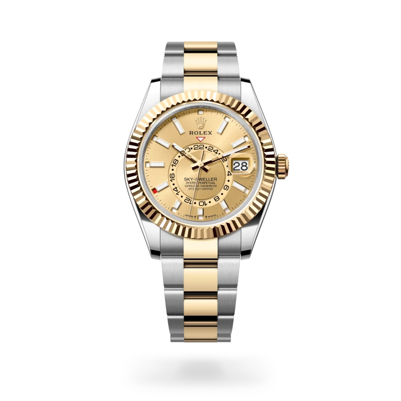 Rolex Sky-Dweller en Rolesor amarillo —combinación de acero Oystersteel y oro amarillo, M336933-0001 Vendemmia Joyero
