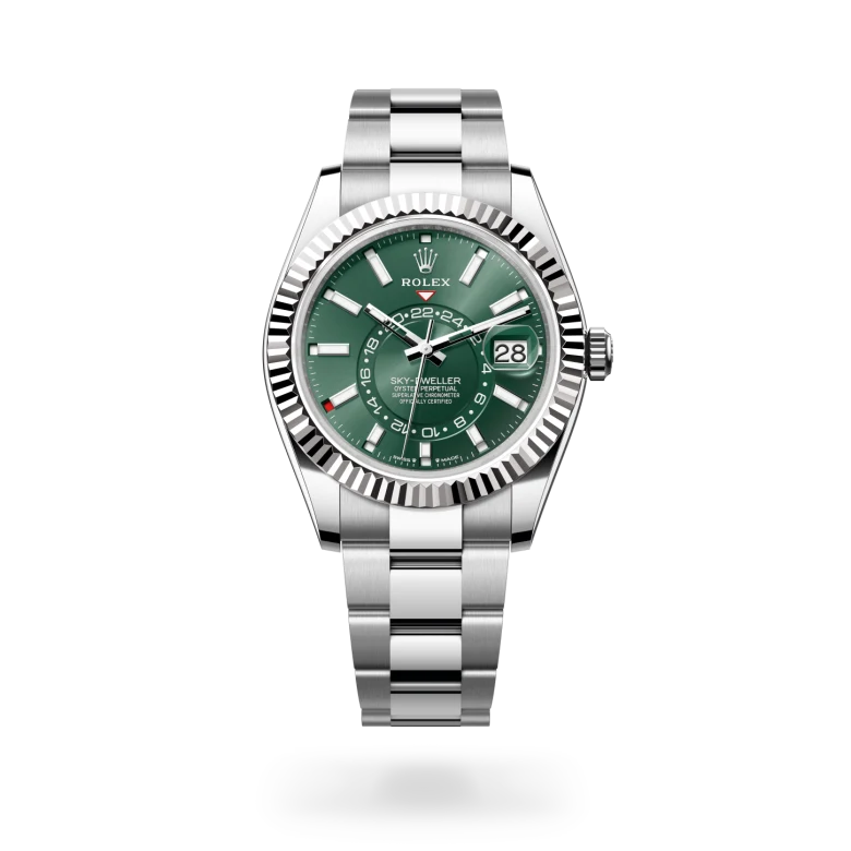 Rolex Sky-Dweller en Rolesor blanco —combinación de acero Oystersteel y oro blanco, M336934-0001 Vendemmia Joyero